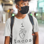 I Love Tacos Heather Grey Unisex T-Shirt