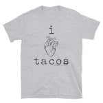 I Love Tacos Heather Grey Unisex T-Shirt