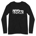 Support Local Black Unisex Long Sleeve Tee